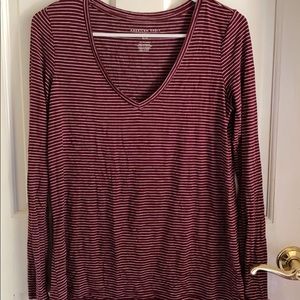 american eagle soft and sexy maroon long sleeve